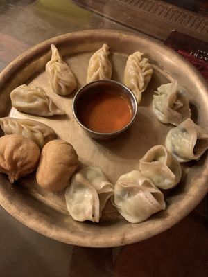 Vegan momos with different fillings  at YAK + YETI in Vienna
