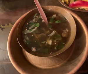 Vegetable broth  at YAK + YETI in Vienna