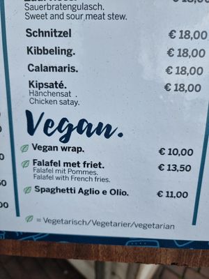 Part of menu at Ver'koch in Roermond