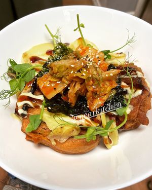 Blast from the past. Cauliflower with kimchii  at Pear Kitchen in Cowbridge