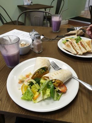 The sweet potato and mango chutney wrap.  Can't recommend it highly enough. at Pear Kitchen in Cowbridge