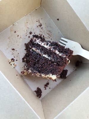 Mocca cake and vegan. We stopped at the next motorway service  station just to have our cake!! Delicious at Pear Kitchen in Cowbridge