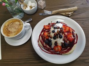 Amazing pancakes at Pear Kitchen in Cowbridge