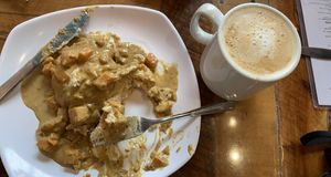 Sweet potato gravy & gluten free biscuits.  at Biscuit Head in Greenville