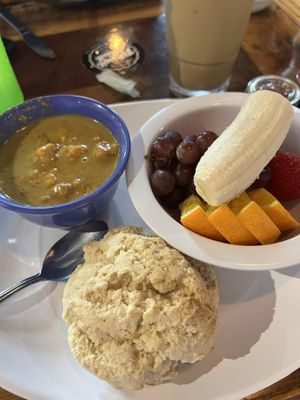 Gluten free vegan biscuit with sweet potato coconut gravy  at Biscuit Head in Greenville