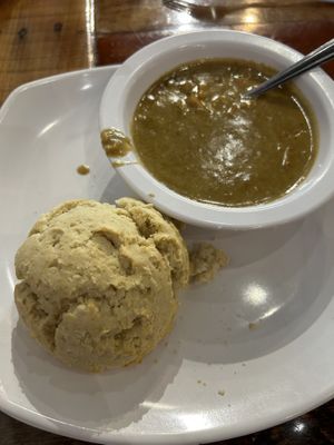 Vegan gf biscuit with a side of sweet potato gravy  at Biscuit Head in Greenville