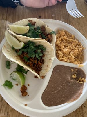 Taco plate with al pastor  at Veegos in Houston