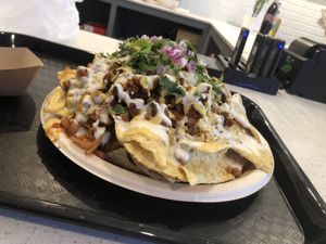 Pastor nachos were delicious  at Veegos in Houston