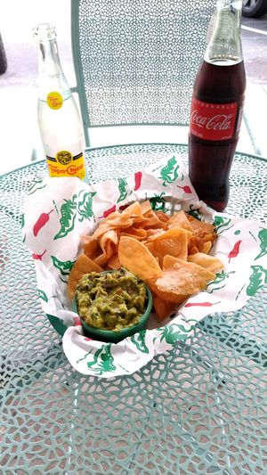 Chips & guac -$7. Lite spicy and tasty at Veegos in Houston