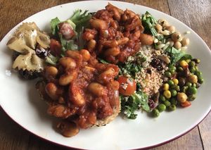 Smoky beans on toast  at Shepley's in Glossop