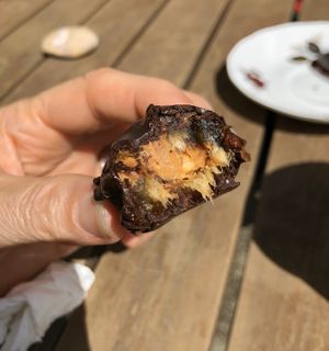 Shepleys chocolate covered dates, with peanut butter  at Shepley's in Glossop