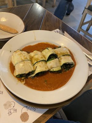 Zucchini rolls  at De/Raiz Cocina Café - Calle 106 in Bogota