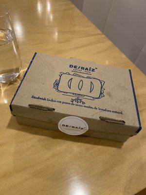 Sandwich box for delivery  at De/Raiz Cocina Café - Calle 106 in Bogota