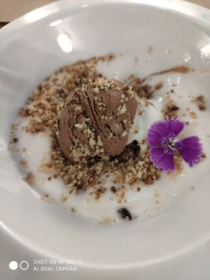 Helado de chocolate y coco at De/Raiz Cocina Café - Calle 106 in Bogota