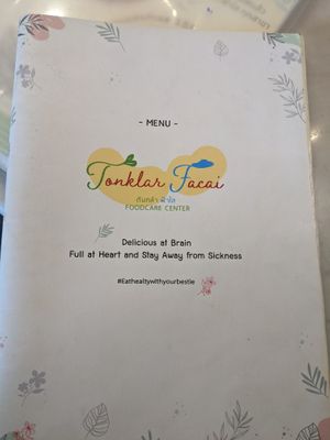 Cover of one of the menus at Tonklar Facai - Chula in Bangkok