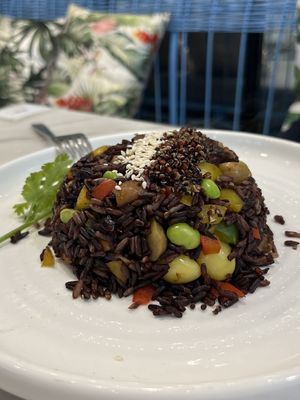 rice berry with chestnuts… clean rice dish  at Tonklar Facai - Chula in Bangkok