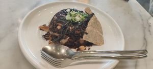 Kimchi fried rice with tempeh at Tonklar Facai - Chula in Bangkok