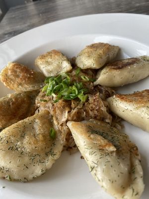 Perogies  at Collision Brewing Company and Restaurant in Longmont
