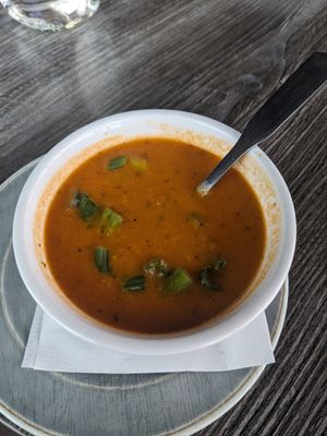 Tomato soup at Collision Brewing Company and Restaurant in Longmont