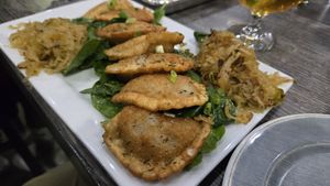 Pierogis at Collision Brewing Company and Restaurant in Longmont