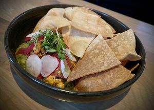 Guacamole with corn  at Earls Kitchen + Bar in Whistler