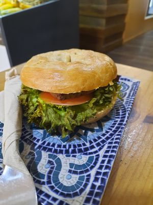 Bagel with tofu at Smoothie Galaxy in Gran Canaria