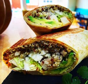 The vegan wrap! at Smoothie Galaxy in Gran Canaria