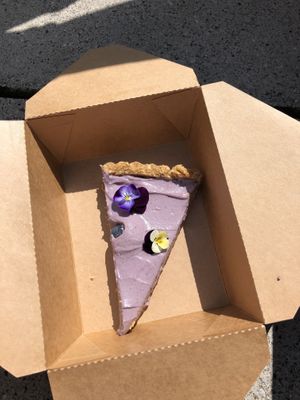 blueberry pie at Veganika in Ljubljana