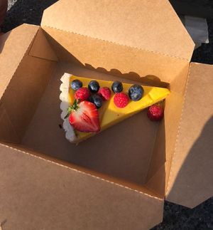 mango pie at Veganika in Ljubljana