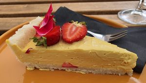 Mango Pie at Veganika in Ljubljana