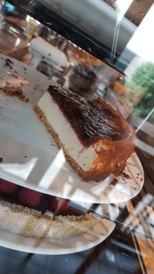 Cheesecake at Veganika in Ljubljana