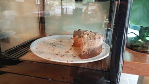 Banana and chocolate cake at Veganika in Ljubljana