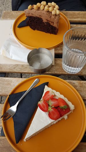 Chocolat banana hazelnut + coco pie at Veganika in Ljubljana