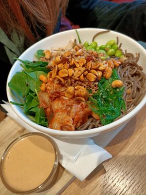 Soba noodles at Veganika in Ljubljana