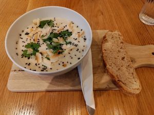 Cauliflower soup at Veganika in Ljubljana