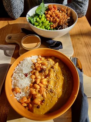 Daily dish and Soba 102 bowl at Veganika in Ljubljana