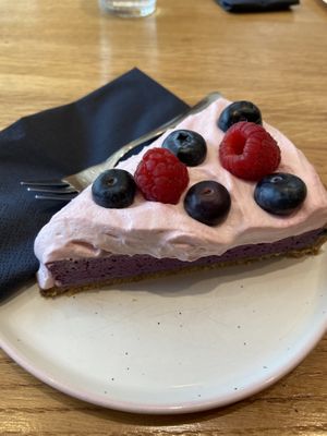 blueberry pie  at Veganika in Ljubljana