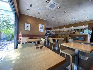 It’s a very chilled spot. There is an outdoor dining area out back too.  at Veganika in Ljubljana