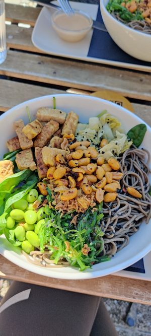 Soba bowl at Veganika in Ljubljana