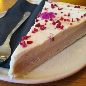 Strawberry-coconut pie at Veganika in Ljubljana