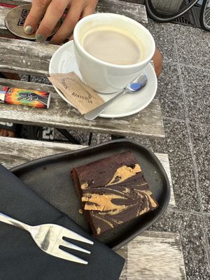 Brownie  at Veganika in Ljubljana