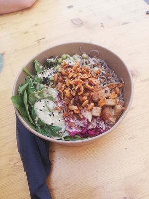 Soba bowl at Veganika in Ljubljana