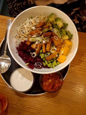 Udon kihot at Veganika in Ljubljana