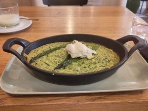 Spinach casserole at Veganika in Ljubljana