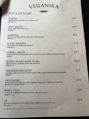 menu 3  at Veganika in Ljubljana