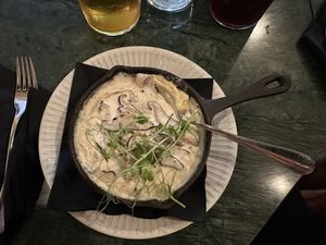 Polenta with mushrooms   at Veganika in Ljubljana