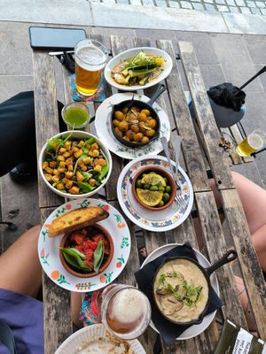 Starters. If you order more of them, it's nice variety of taste and can replace main dish. Goes great with beer (on tap)
 at Veganika in Ljubljana