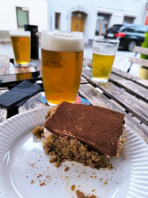 Tiramisu, but anything sweet is delicious  at Veganika in Ljubljana