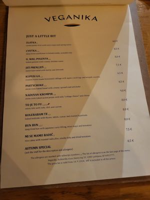 Small portions/starter at Veganika in Ljubljana