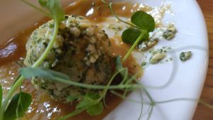 Dumpling one of Three at Veganika in Ljubljana